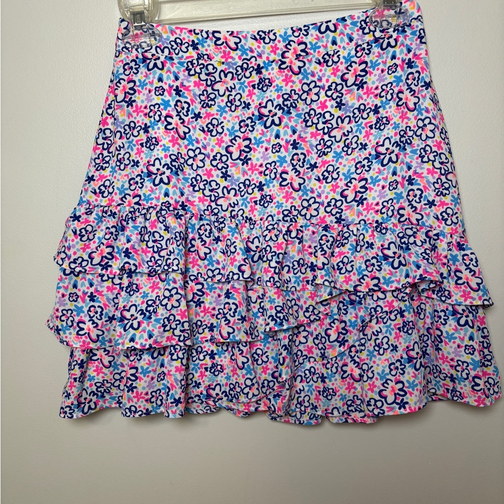 Lilly Pulitzer women’s skirt mini Tilly tiered ruffle repeat ditsy skirt size 00